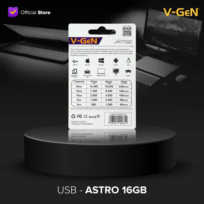 V-GeN USB Flashdisk 16GB ASTRO Water Proof Penyimpanan Otg - Image 3