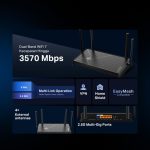 TP-Link Archer BE230 | BE3600 Dual-Band Wi-Fi 7 Router | 3.6 Gbps 2x Port 2.5G | Cakupan Maksimal | 4 Antena Eksternal | Kompatibel EasyMesh - Image 3