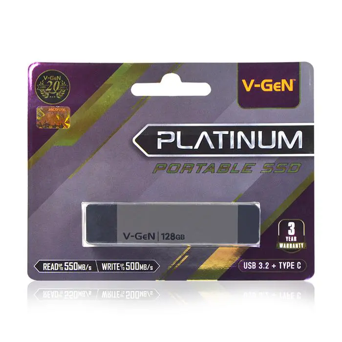 V-GeN SSD Portable 128GB Storage External USB 3.2 Type C Penyimpanan - Image 5