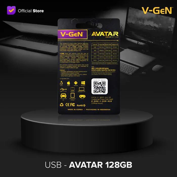 V-GeN USB Flashdisk 128GB AVATAR Flash Disk 128 GB VGEN Drive Original - Image 3
