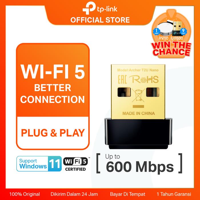 7efecd2fbbe54c538efa8f60e02cb2bf.jpeg TP-LINK Archer T2U Nano | AC600 Nano Wireless | USB Adapter | WiFi Dongle | Dual Band | WiFi 5 | USB 3.0 Router - Image 1
