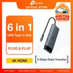 TP-Link UH6120C USB Hub Type C 6 in 1 USB3.0 to 5Gbps Ethernet LAN Internet Plug&Play UHD HDMI Fast Charging Card Computer