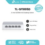 TP-Link TL-SF1005D | 5-Port Desktop Switch | 100Mbps Ethernet | RJ45 Hub | Plug & Play | Unmanaged Kabel