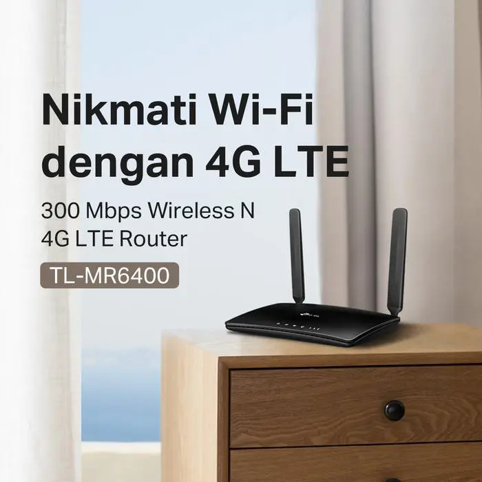 TP-Link TL-MR6400 | 4G LTE Router | 300 Mbps Wireless N Modem | Sim Card | All Operator | 4 Port LAN - Image 3