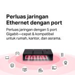 Mercusys MS105G | 5 Port Gigabit Desktop Switch | 1000 Mbps Ethernet Hub | Plug & Play | TP-Link - Image 3