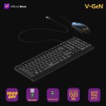 V-GeN Keyboard + Mouse Set Kabel USB Wired VKM-01 Key Board 102 Keys - Image 2
