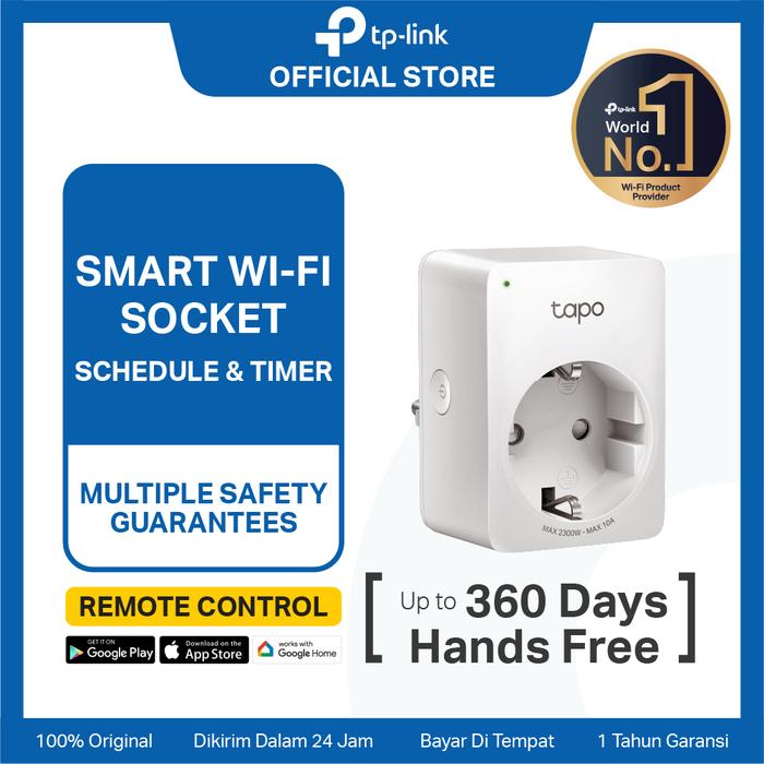 9bce5c241717436cae4a770a82f68737.jpeg TP-Link | Tapo P100 | Mini Smart Wi-Fi Socket | Smart Plug | Wireless Colokan | IoT Smart Home | stop kontak | 10A 2300W - Image 1