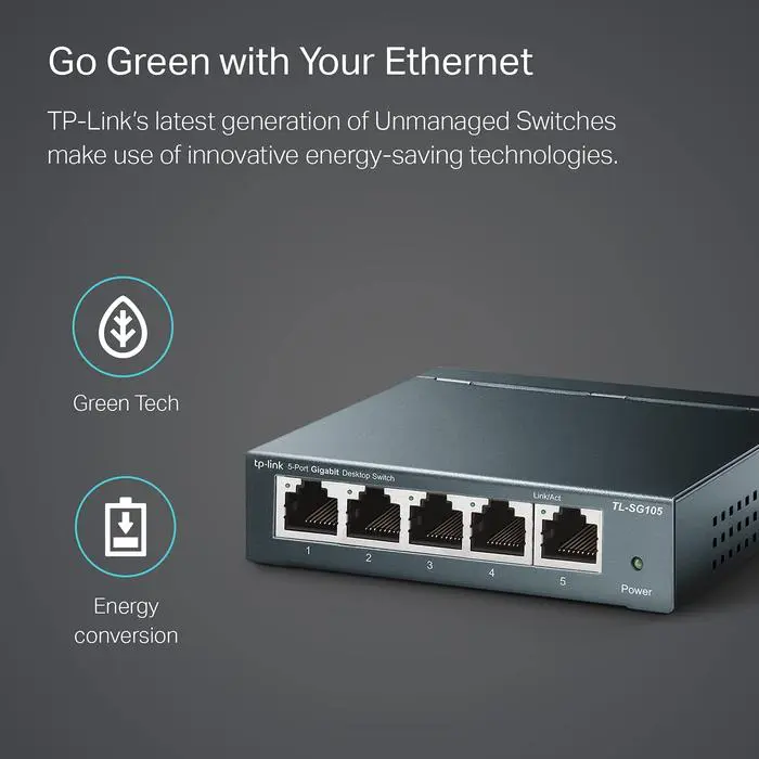 TP-Link TL-SG105 | 5 Port Gigabit Switch | Ethernet Unmanaged Switch | Plug & Play | Wall Mounting - Image 4
