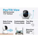 TP-Link Tapo TC70 | 1080P Kamera CCTV | PTZ IP WiFi Camera | HD | Indoor | Security Video | AI Detection | Wireless Smart - Image 4