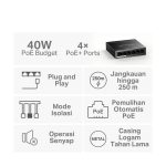 Mercusys MS106LP 6-Port 10/100Mbps Desktop Switch with 4-Port PoE+ Metal - Image 3