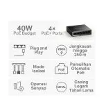 Mercusys MS106LP 6-Port 10/100Mbps Desktop Switch with 4-Port PoE+ Metal - Image 3