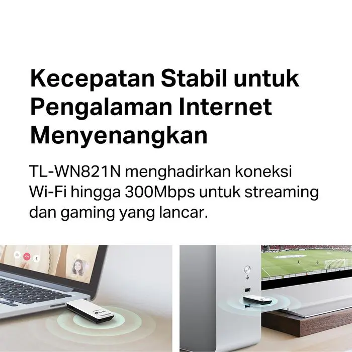 TP-Link TL-WN821N | 300Mbps WiFi Adapter | USB Adapter | Wireless | WiFi Dongle | WPS | Desktop MAC - Image 3