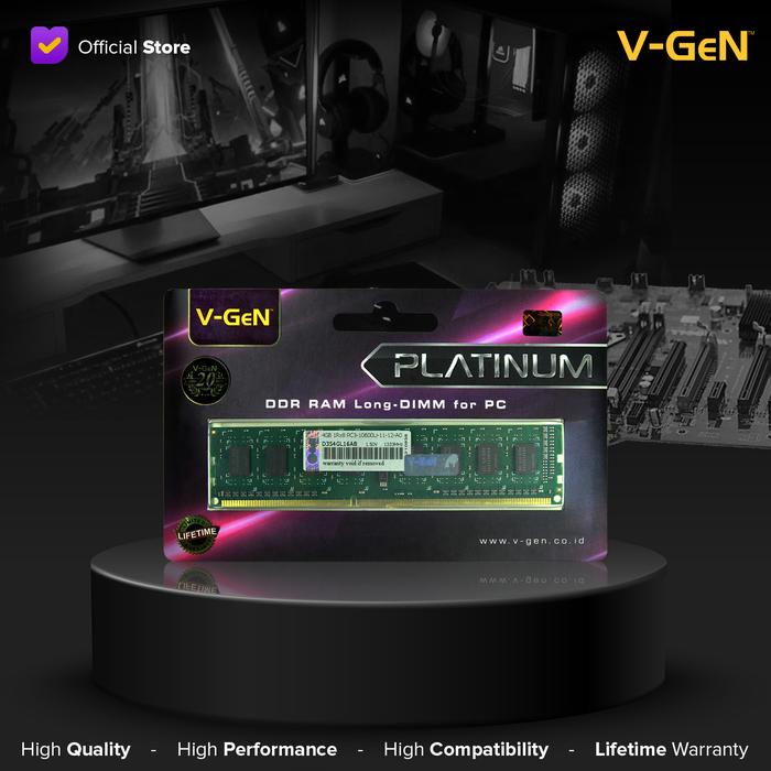 a58fd9fc-32dc-4664-ac78-516b58b618ee.jpg DDR3 4GB PC-10600/1333Mhz RAM PC/Komputer V-GeN Longdimm 1333 PLATINUM - Image 1