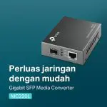 TP-Link MC220L | Gigabit SFP Media Converter | 10/100/1000 Mbps | Auto-negotiation | Auto-MDI/MDIX - Image 2