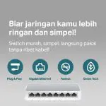 TP-Link TL-SF1008D | 8-Port Desktop Switch | Fast Ethernet 10/100Mbps | Plug & Play | Ethernet Hub - Image 3