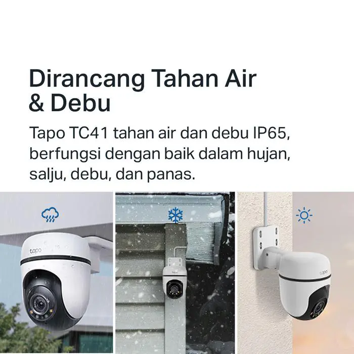 TP-Link Tapo TC41 | Kamera Keamanan Outdoor | Pan/Tilt WiFi CCTV | TC41 | 2K | 360? | Pelacakan Gerakan | Warna Malam | Pemasangan Mudah | - Image 4
