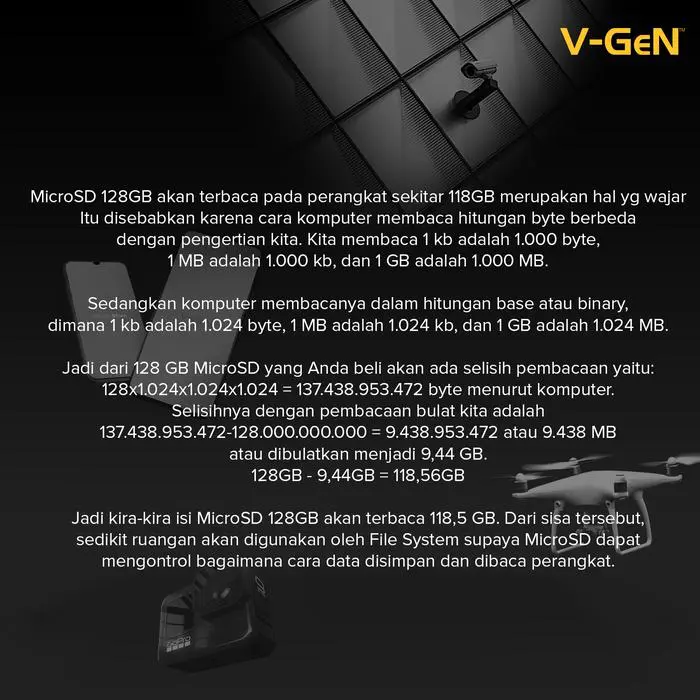 MICRO SD 128GB TURBO Class 10 Non Adapter V-GEN MicroSD 128 GB VGEN Memory Card HP Smartphone CCTV Drone Komputer Otg Storage - Image 3