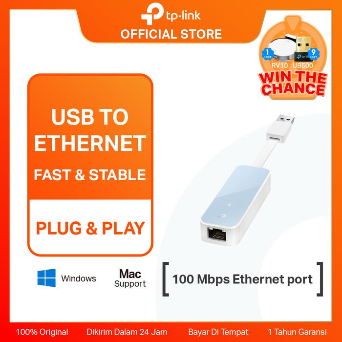 bb13897708d7493fbfdfef21551102a6.jpeg TP-Link UE200 | 100 Mbps Ethernet Network Adapter | LAN Adapter | USB2.0 | Plug & Play Portable - Image 1