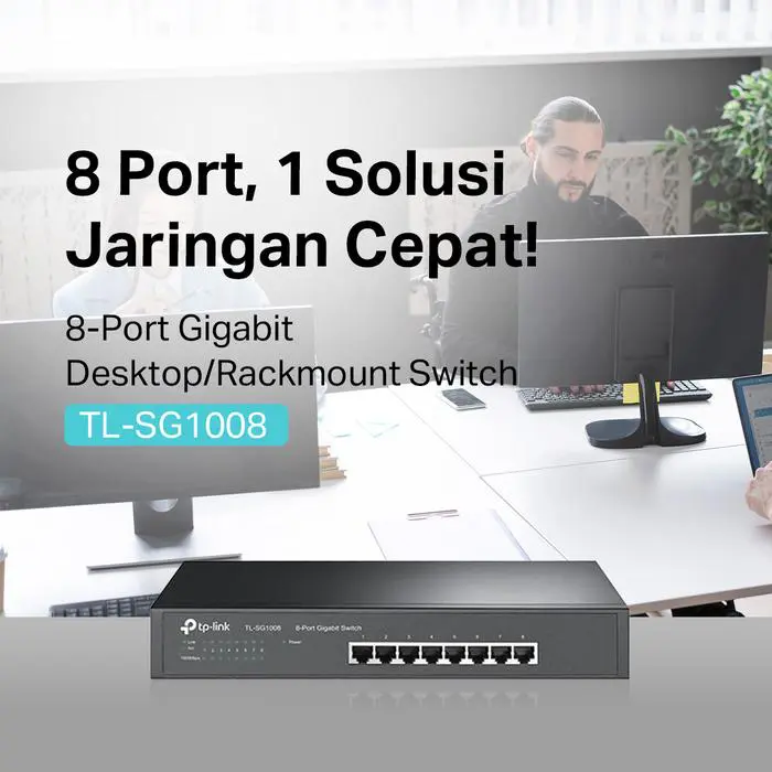 TP-Link TL-SG1008 | 8 Port Gigabit Switch | Unmanaged | Ethernet Hub | Plug & Play | Steel Case - Image 2