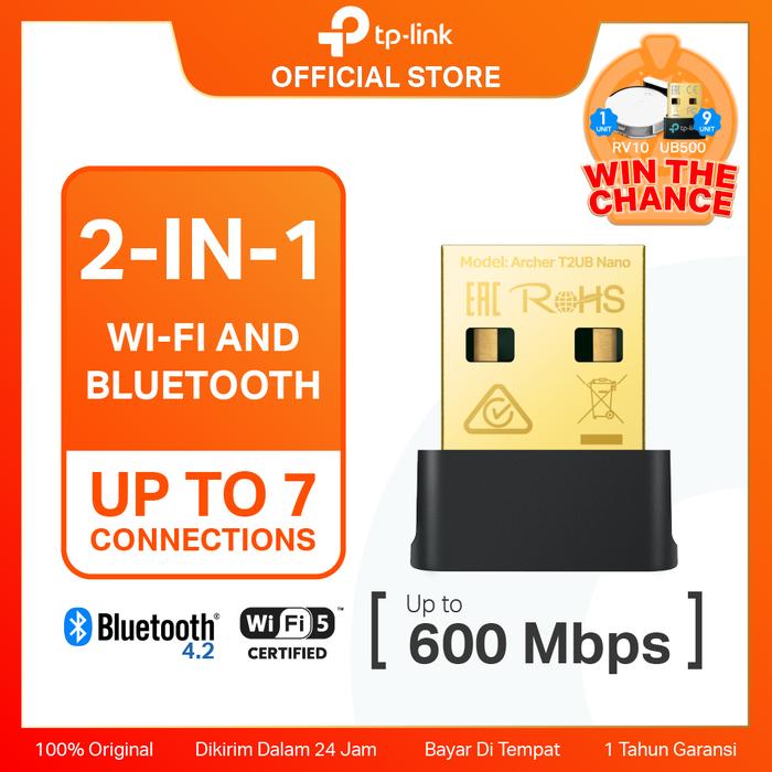 be3eb70bc8e34c83ba043287eb4de08c.jpeg TP-Link Archer T2UB Nano | 600Mbps Wi-Fi Adapter | Bluetooth 4.2 Wireless Adapter | Dual Band Laptop Pc - Image 1
