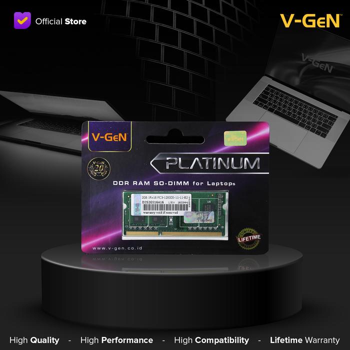 be6b074f-a835-45dc-988c-b52a0017164e.jpg SODIMM DDR3 2GB PC-12800/1600 Mhz RAM Laptop/Notebook V-GeN PLATINUM - Image 1