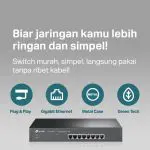 TP-Link TL-SG1008 | 8 Port Gigabit Switch | Unmanaged | Ethernet Hub | Plug & Play | Steel Case - Image 3