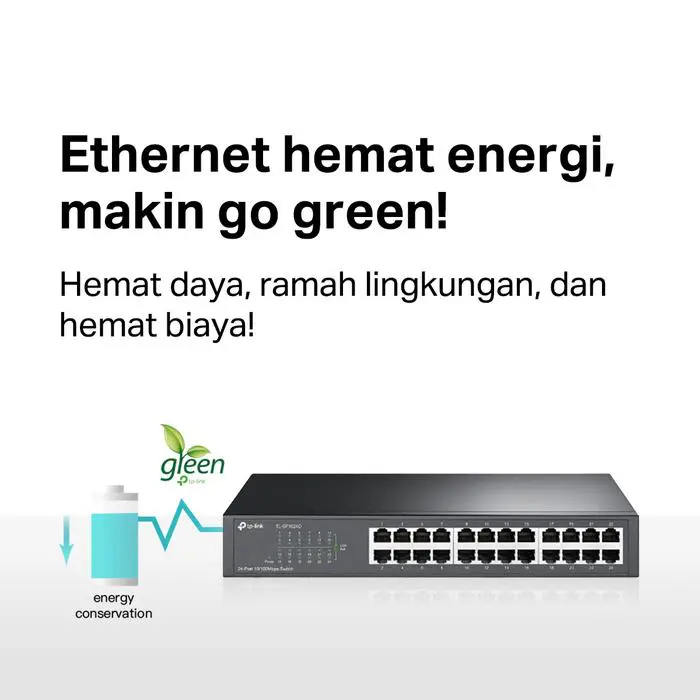TP-Link TL-SF1024D | 24 Port Unmanaged Switch | 10/100Mbps Fast Ethernet | Auto MDI/MDIX | Desktop Kabel - Image 5