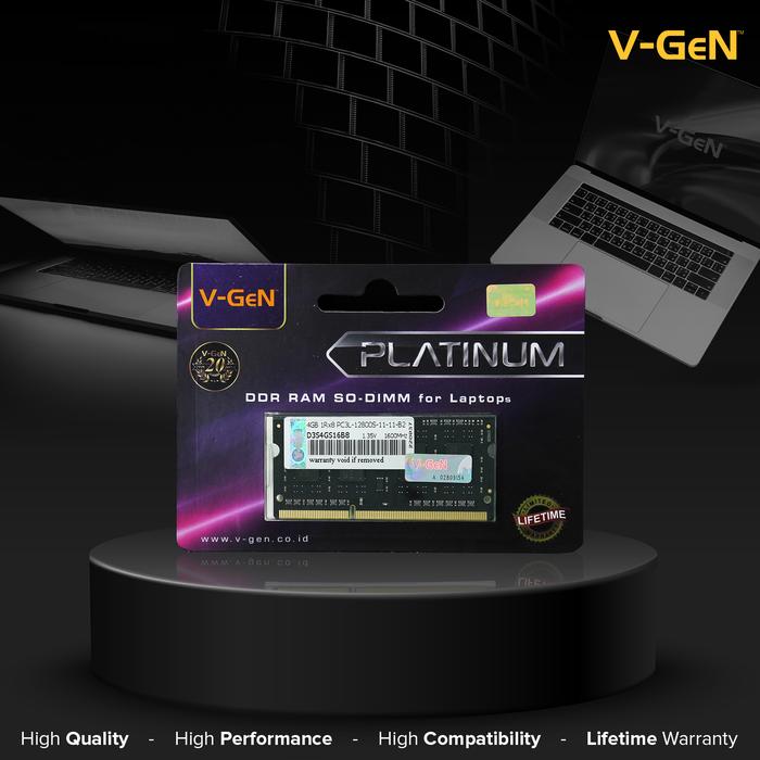 c304b3414a4644238becdcdbe7dd37b7.jpeg SODIMM DDR3 4GB PC 12800 1600Mhz Platinum V-GEN RAM Laptop Notebook 4 GB 1600 MHz VGEN - Image 1
