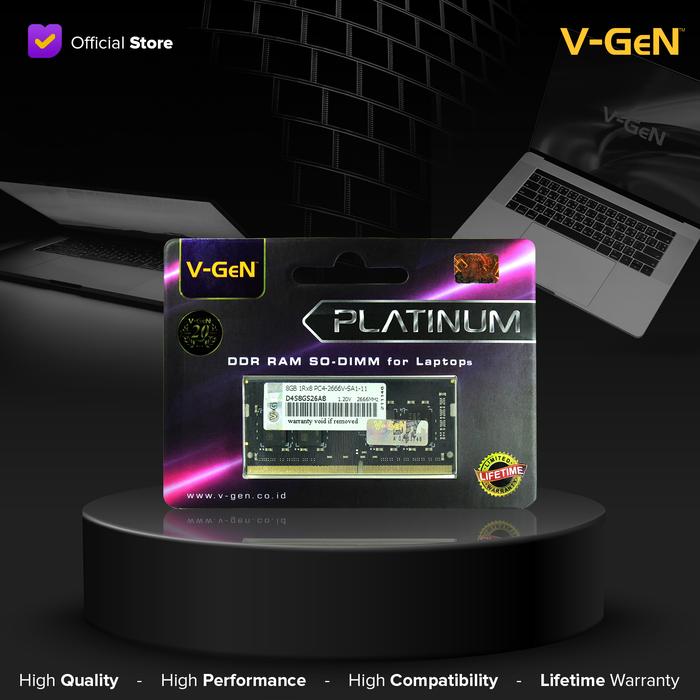 c47cfde1-21cb-4025-a2ea-25dec9709560.jpg SODIMM DDR4 8GB PC-21300 2666 Mhz VGEN RAM Laptop 8 GB 2666Mhz V-GeN - Image 1