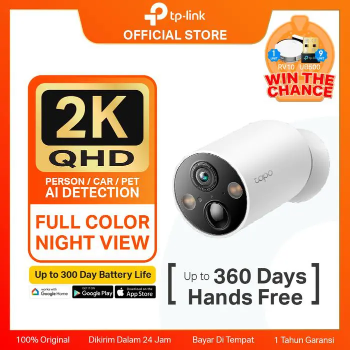 TP-Link TAPO C425 Indoor Outdoor Wireless CCTV IP Camera SD Card IP66 2K QHD Night Vision Battery Wi-Fi Kamera Wifi - Image 2