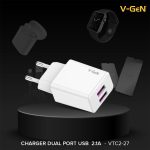 V-GeN Adaptor Travel Charger 65W VTC3-03 Fast Charging 2 PD QC4 Type C - Image 2