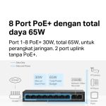 TP-Link | Mercusys MS110P 10-Port 10/100Mbps Desktop Switch with 8-Port PoE+ Metal - Image 4