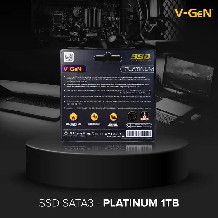 SSD SATA III 2.5 Inch 1TB PLATINUM V-GEN Solid State Drive SATA3 1 TB VGEN Pengganti HDD Laptop / PC Disk - Image 3