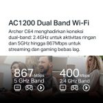 TP-Link Archer C64 | AC1200 WiFi 5 Router | Wireless | Dual Band | Gigabit | Easy Mesh - Image 3
