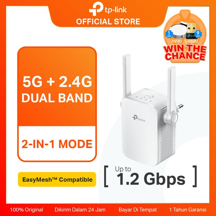 ebb2c0f6ef0343b58634198c598f0dda.jpeg TP-Link RE305 | AC1200 WiFi 5 Extender | Penguat Sinyal | Repeater | Dual Band | Mesh | Access Point - Image 1