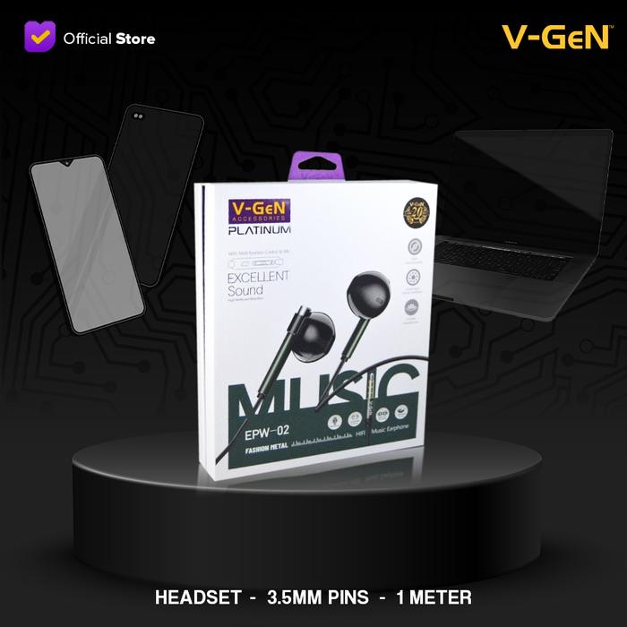 ee1a755c-314c-41f8-b122-5ea430c4a9ab.jpg V-GeN Earphone EPW-02 Wired Headset Handsfree Clear Sound HiFi - Image 1