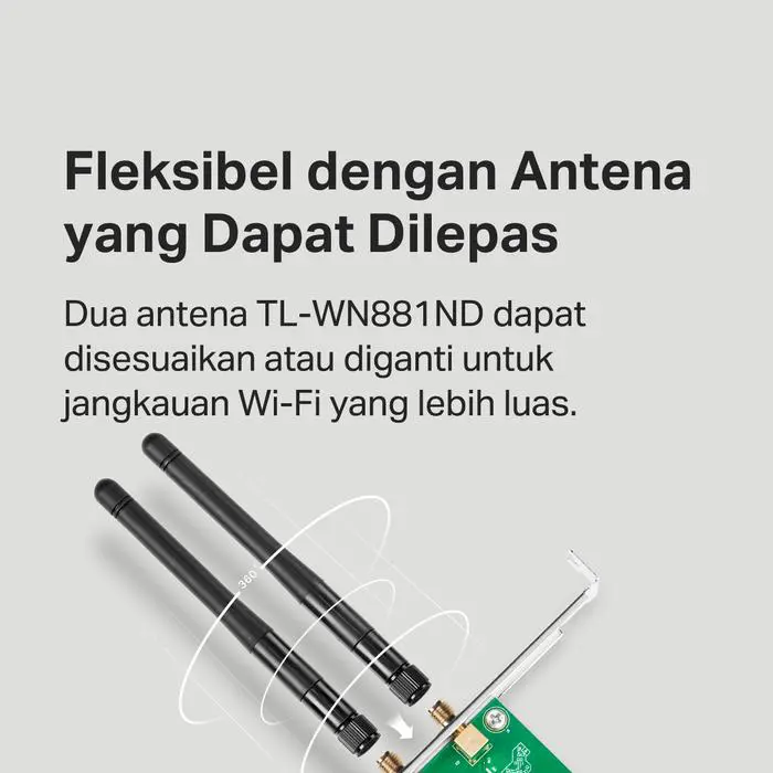 TP-LINK TL-WN881ND | 300Mbps WIFI Adapter N Card | PCI Express Adapter | WPS | Desktop PC Laptop - Image 4