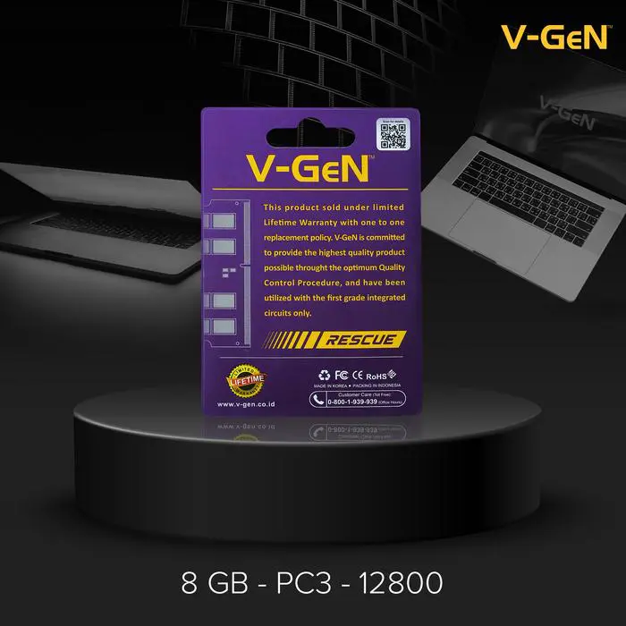 SODIMM DDR3 8GB PC-12800 1600Mhz Rescue V-GEN RAM Laptop Notebook 8 GB 1600 MHz VGEN Pc - Image 5