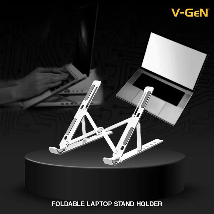 V-gen Foldable Slim Portable Notebook Tablet Stand V-GeN VHL-36 Holder - Black & White - Image 2