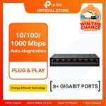 TP-Link LS1008G | 8 Port Gigabit Unmanaged Switch | Desktop | Ethernet RJ45 Hub | Plug & Play