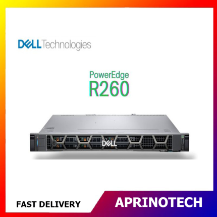 Server Dell R260 Xeon 4 Core E-2434 DDR5 Memory 1.2TB SAS HDD PowerEdge 1U