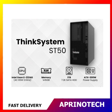 Server Lenovo Thinksystem ST50 V2 E2324G 16GB 1TB SATA