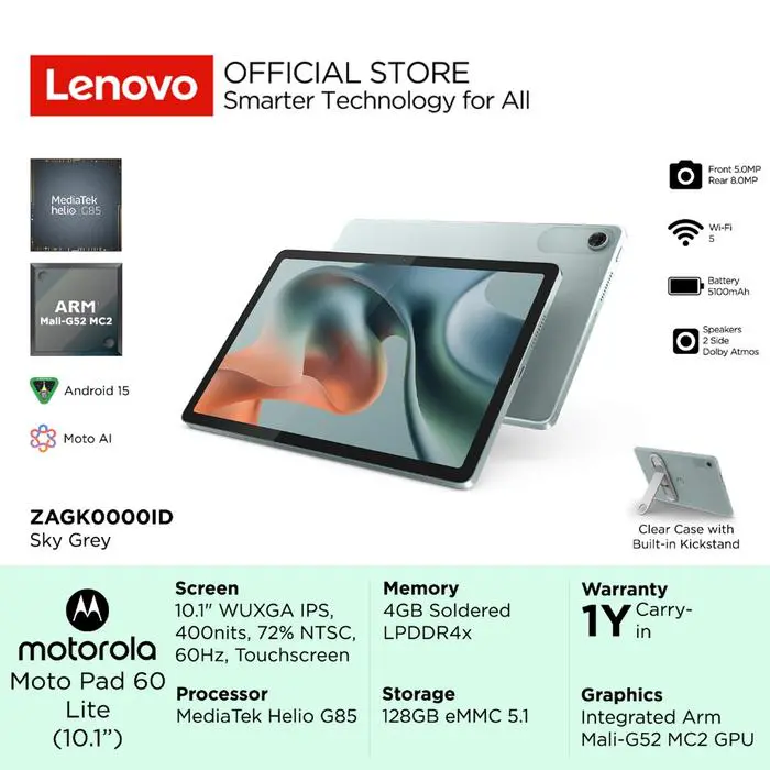 Motorola Moto Pad 60 Lite - 4GB/128GB - Helio G85 - 10.1 inch - 400nits - Dolby Atmos - 5100mAh - Image 2